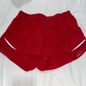 lululemon hotty hot shorts size 8 red